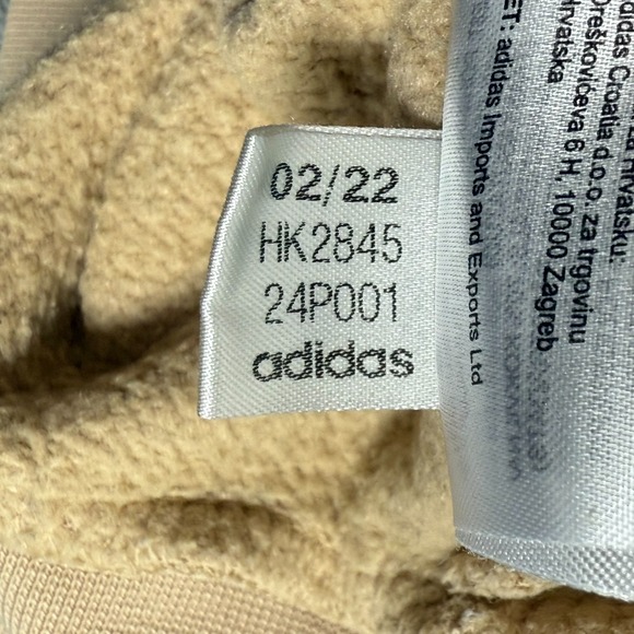 Adidas Hooded Sweatshirt Boy's Youth Size Medium Beige Kangaroo Pocket, Logo - Picture 8 of 8